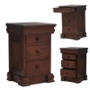 La Roque Mahogany Furniture 3 Drawer Lit Bateau Bedside Table